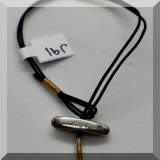 J091. Jeanine Payer sterling silver and 14K gold on leather cord bracelet. - $85 